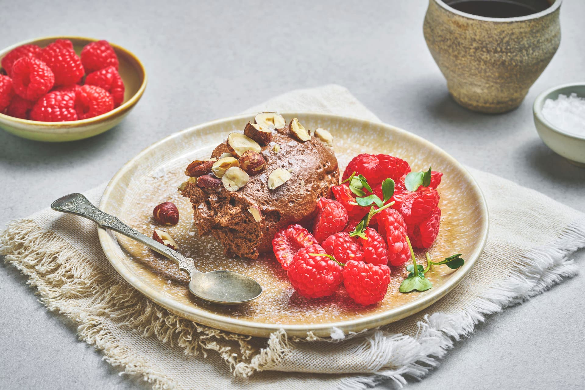 Sjokolademousse med bringebær